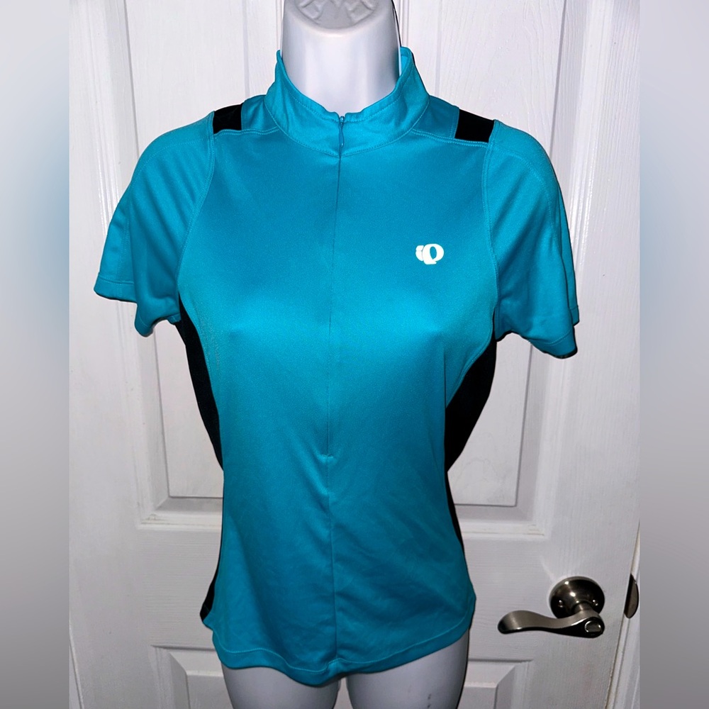 Pearl Izumi Select Womens Aqua Bike Cycling Jersey Half Zip Top Short Sleeve Med
